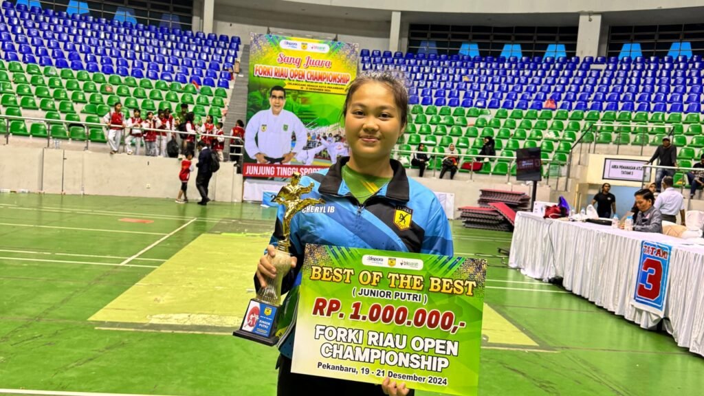 Atlit Gokasi Jambi Cheryl Indikago Baharizky, Raih Prestasi Gemilang di FORKI Riau Open Championship 2024